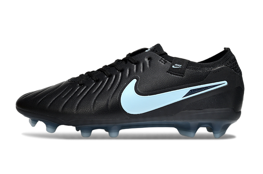 Tacos de Fútbol Nike Tiempo Legend 9 Elite FG - Negro y Azul Claro (Césped Natural / Firm Ground)