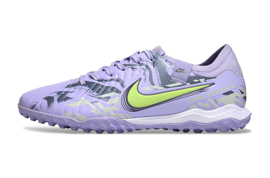 Tenis de Fútbol Nike Tiempo Legend 9 Pro TF - Morado Claro, Gris y Verde Lima (Sintético / Turf)