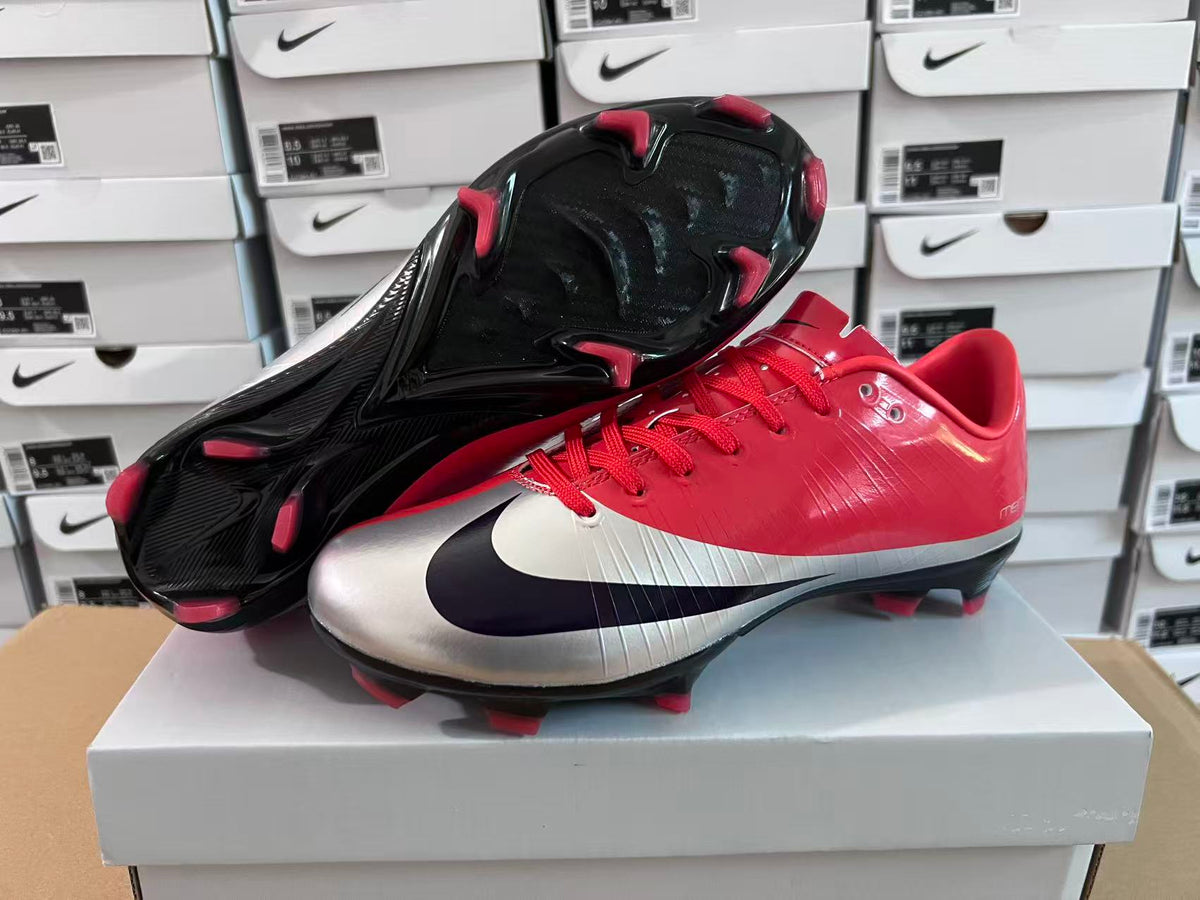 Tacos de Fútbol Nike Mercurial FG - Rojo / Plata (Césped Natural / Firm Ground)