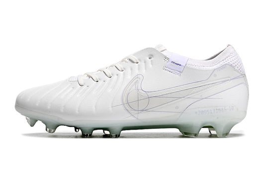 Tacos de Fútbol Nike Tiempo Legend 10 Elite FG - Blanco y Gris (Césped Natural / Firm Ground)