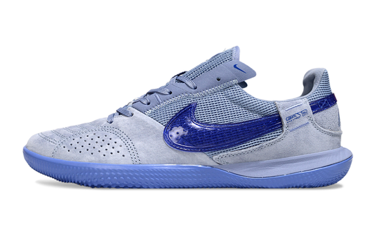 Tenis de Fútbol Nike Street Gato - Gris Claro y Azul / Azul Rey con Suela Azul (Césped Interior / Futsal)