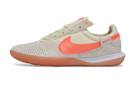 Tenis de Fútbol Nike Street Gato - Marfil / Beige Claro, Naranja Coral y Suela de Goma (Césped Interior / Futsal)