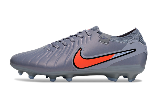 Tacos de Fútbol Nike Tiempo Legend 9 Elite FG - Gris y Naranja (Césped Natural / Firm Ground)