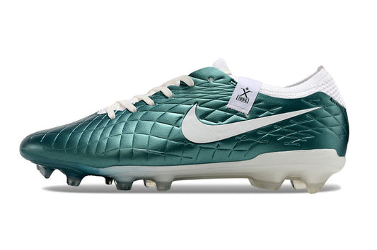Tacos de Fútbol Nike Tiempo Legend 10 Elite FG - Verde Esmeralda y Blanco (Césped Natural / Firm Ground)