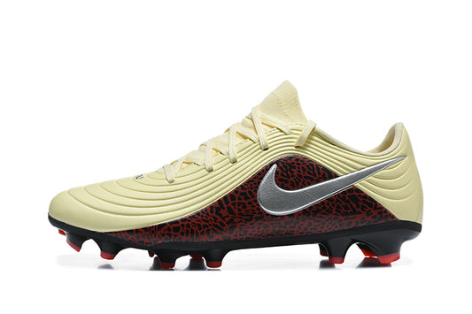 Tacos de Fútbol Nike Tiempo Legend 10 Elite FG - Amarillo Claro, Negro y Rojo con Estampado / Swoosh Plateado (Césped Natural / Firm Ground)