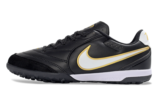 Tenis de Fútbol Nike Tiempo Legend 10 Pro TF - Negro, Blanco y Dorado (Sintético / Turf)