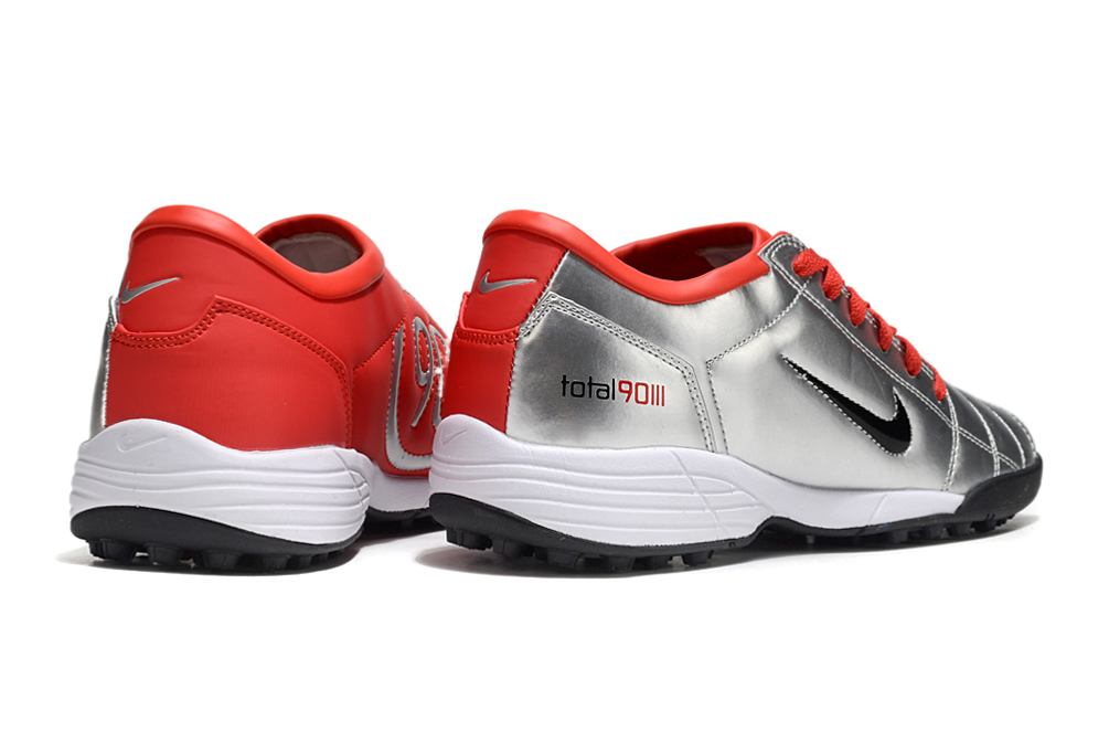 Tenis de Fútbol Nike Total 90 TF - Plata / Rojo (Césped Sintético / Turf)