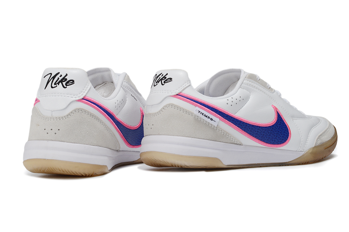 Tenis de Fútbol Nike Tiempo Legend 9 Club IC - Blanco, Azul y Rosa (Césped Interior / Futsal)