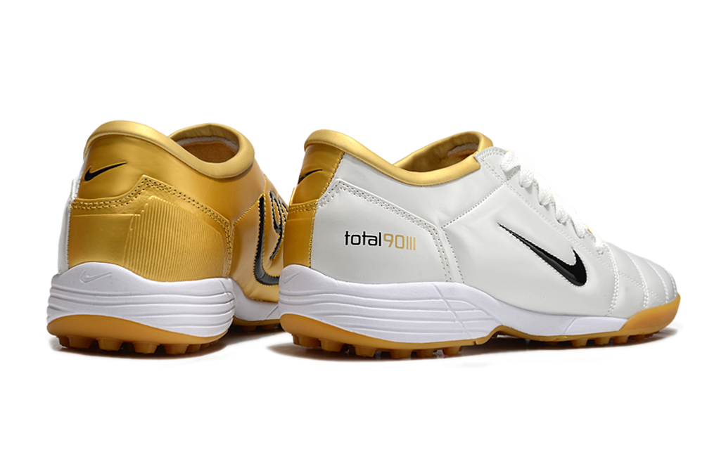 Tenis de Fútbol Nike Total 90 TF - Blanco / Dorado (Césped Sintético / Turf)