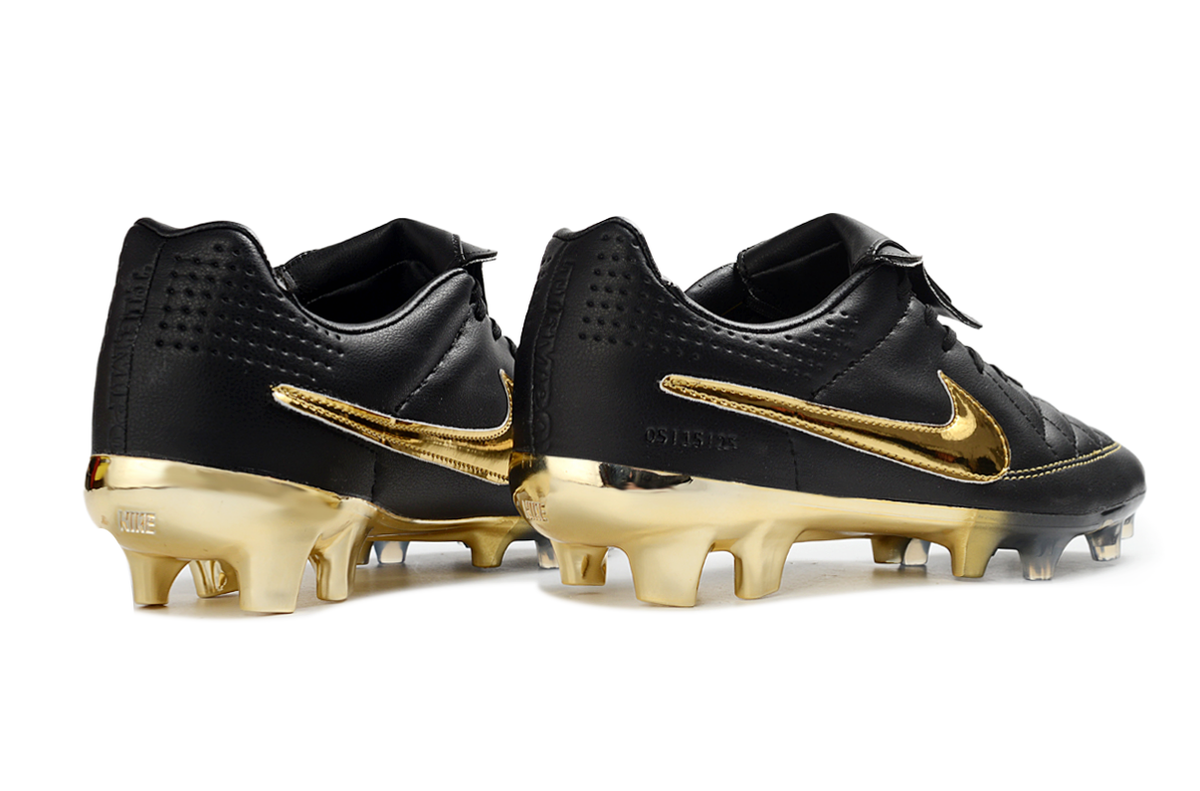 Tacos de Fútbol Nike Tiempo Legend 10 Elite FG Edición Especial - Negro y Dorado (Césped Natural / Firm Ground)