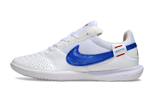 Tenis de Fútbol Nike Street Gato - Blanco, Azul y Rojo con Suela Blanca (Césped Interior / Futsal)