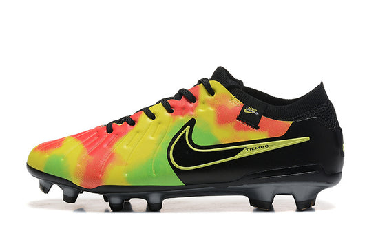 Tacos de Fútbol Nike Tiempo Legend 9 Elite FG - Negro, Amarillo, Rojo y Verde (Césped Natural / Firm Ground)