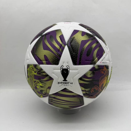 Balón Adidas UEFA Champions League Budapest 2026 Final (Blanco, Morado y Dorado)