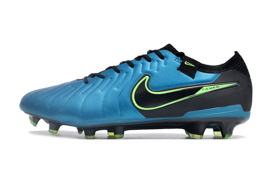 Tacos de Fútbol Nike Tiempo Legend 9 Elite FG - Azul Metálico, Negro y Verde (Césped Natural / Firm Ground)