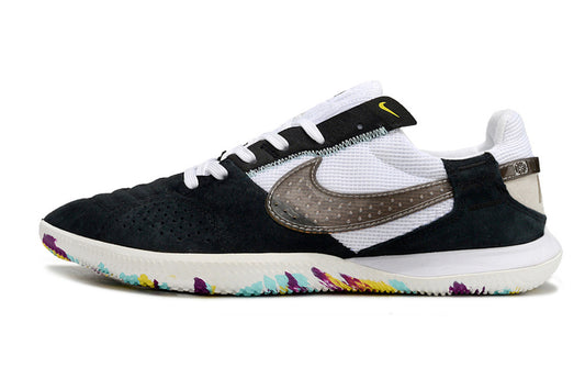 Tenis de Fútbol Nike Street Gato - Blanco, Negro y Suela Multicolor Salpicada (Césped Interior / Futsal)