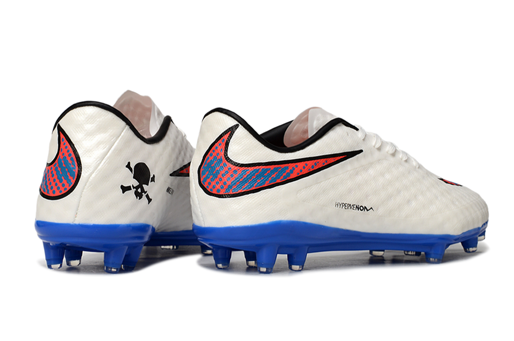 Tacos de Fútbol Nike Hypervenom Phantom FG - Blanco / Azul / Naranja (Césped Natural / Firm Ground)