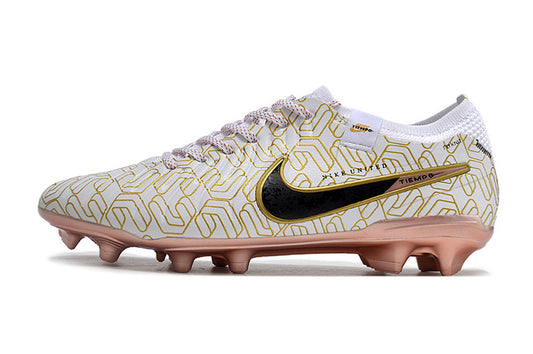 Tacos de Fútbol Nike Tiempo Legend 9 Elite FG - Blanco, Oro Rosa y Negro (Césped Natural / Firm Ground)