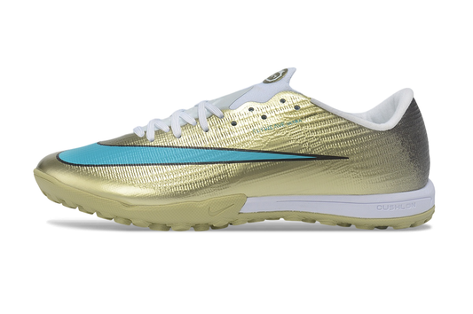 Tenis de Fútbol Nike Mercurial Vapor - Dorado y Turquesa (Sintético / Turf)