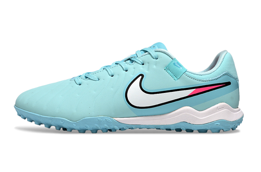 Tenis de Fútbol Nike Tiempo Legend 9 Pro TF - Celeste, Blanco y Rosa (Sintético / Turf)