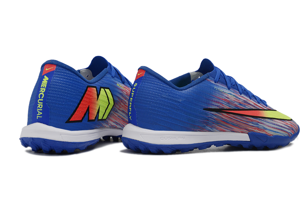 Tenis de Fútbol Nike Mercurial Vapor Academy TF - Azul, Negro, Rojo y Verde Lima (Sintético / Turf)