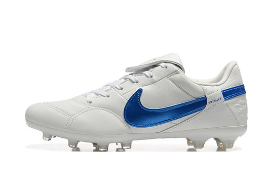 Tacos de Fútbol Nike Premier II FG - Blanco y Azul (Césped Natural / Firm Ground)