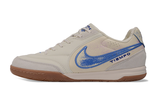 Tenis de Fútbol Nike Tiempo - Beige, Azul y Morado (Césped Interior / Futsal)