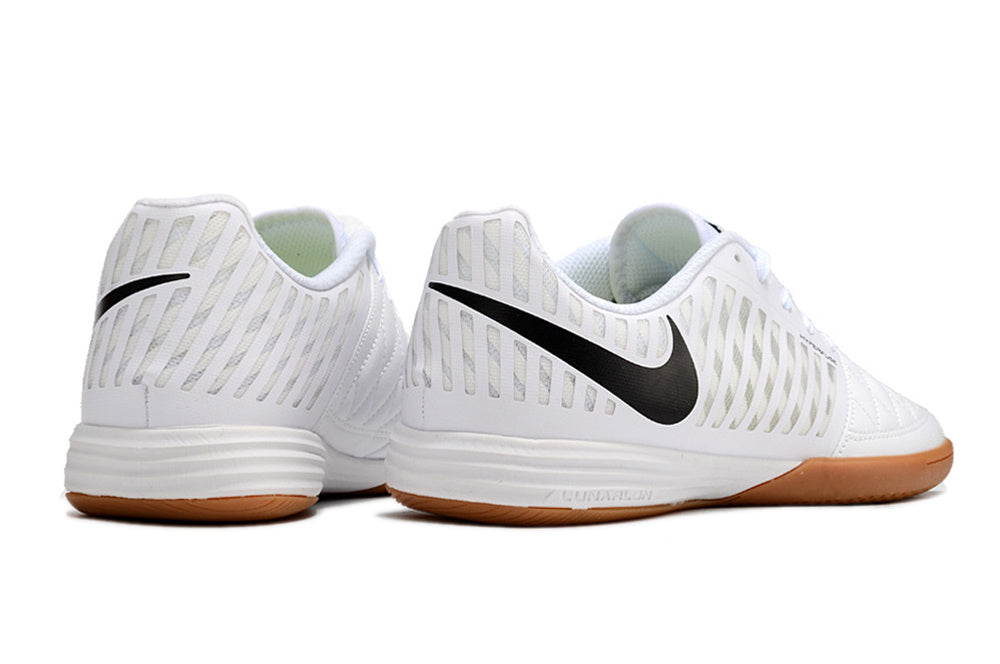Tenis de Fútbol Nike Lunar Gato II - Blanco, Swoosh Negro y Suela de Goma (Césped Interior / Futsal)