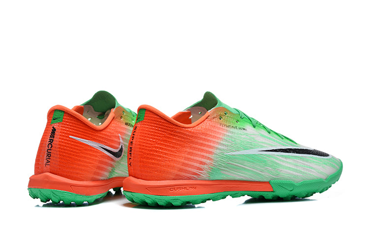 Tenis de Fútbol Nike Mercurial Vapor Academy TF - Verde, Naranja, Blanco y Negro (Sintético / Turf)