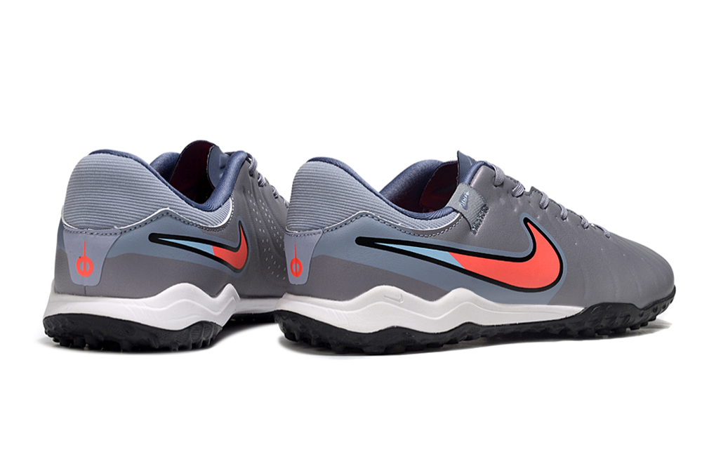Tenis de Fútbol Nike Tiempo Legend 9 Pro TF - Gris, Coral y Azul Claro (Sintético / Turf)