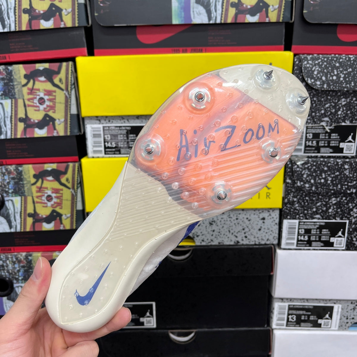 Spikes Nike Air Zoom MaxFly 2 (Blanco y Azul)