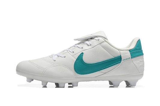 Tacos de Fútbol Nike Premier II FG - Blanco y Turquesa (Césped Natural / Firm Ground)