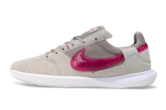 Tenis de Fútbol Nike Street Gato - Gris Claro, Fucsia y Suela Blanca (Césped Interior / Futsal)