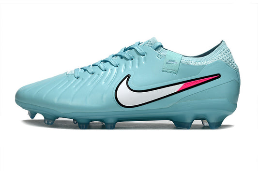 Tacos de Fútbol Nike Tiempo Legend 9 Elite FG - Azul Claro, Blanco y Rosa (Césped Natural / Firm Ground)