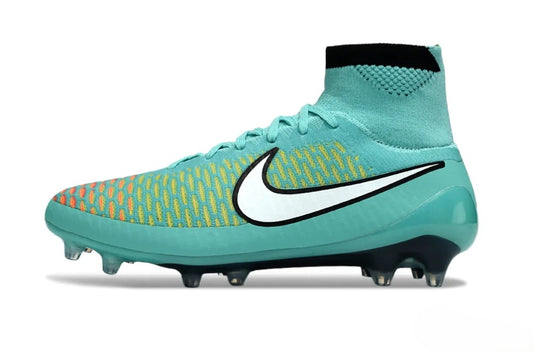 Tacos de Fútbol Nike Magista Obra Elite FG - Turquesa, Amarillo y Blanco (Césped Natural)