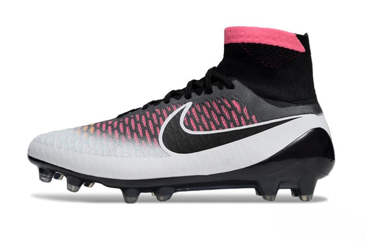 Tacos de Fútbol Nike Magista Obra Elite FG - Negro, Blanco y Rosado (Césped Natural)