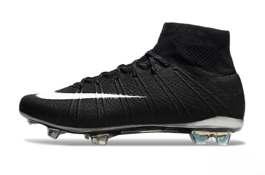 Tacos de Fútbol Nike Mercurial Superfly 4 CR7 FG - Negro, Blanco y Azul (Césped Natural)