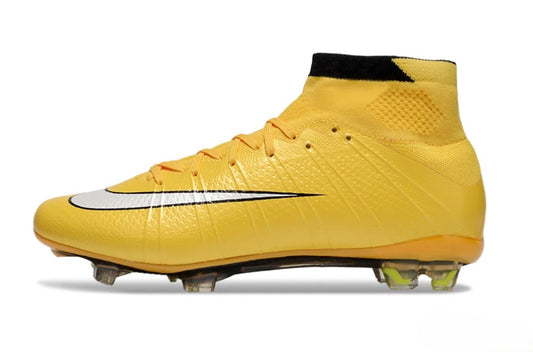 Tacos de Fútbol Nike Mercurial Superfly 4 Elite FG - Amarillo, Blanco y Negro (Césped Natural)