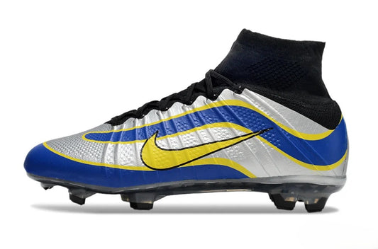 Tacos de Fútbol Nike Mercurial Superfly 4 Elite FG - Plata, Azul y Amarillo (Césped Natural)