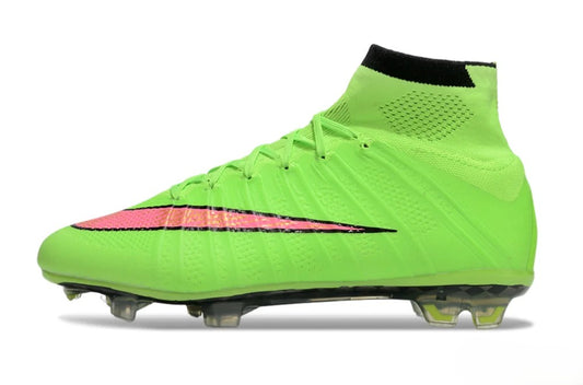 Tacos de Fútbol Nike Mercurial Superfly 4 Elite FG - Verde Limón, Negro y Rosa (Césped Natural)