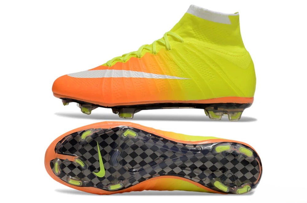 Tacos de Fútbol Nike Mercurial Superfly 4 Elite FG - Amarillo, Blanco y Naranja (Césped Natural)