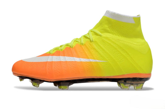 Tacos de Fútbol Nike Mercurial Superfly 4 Elite FG - Amarillo, Blanco y Naranja (Césped Natural)