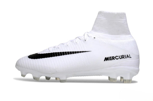 Tacos de Fútbol Nike Mercurial Superfly 5 Elite FG - Blanco y Negro (Césped Natural)