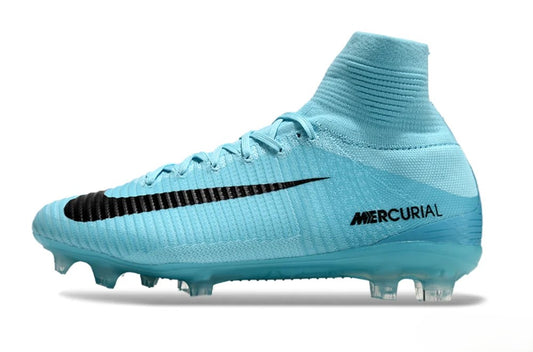 Tacos de Fútbol Nike Mercurial Superfly 5 Elite FG - Celeste y Negro (Césped Natural)