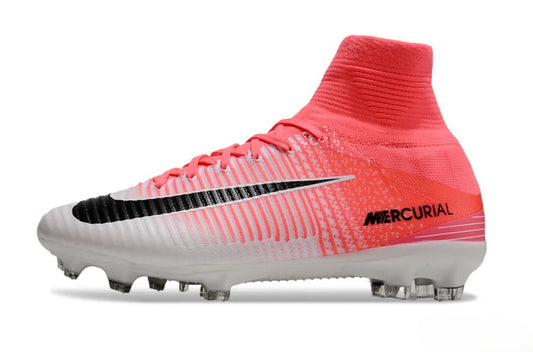 Tacos de Fútbol Mercurial Superfly 5 Elite FG - Rosa, Blanco y Negro (Césped Natural)