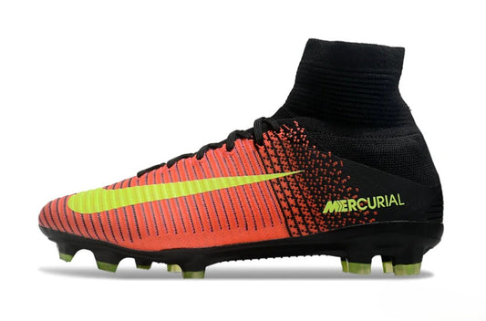 Tacos de Fútbol Nike Mercurial Superfly 5 Elite FG - Rojo, Negro y Amarillo (Césped Natural)