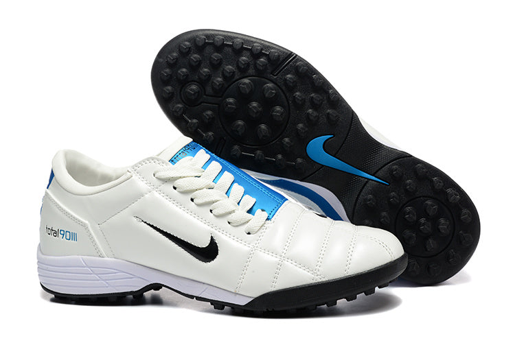 Tenis de Fútbol Nike Total 90 TF - Blanco / Azul (Césped Sintético / Turf)