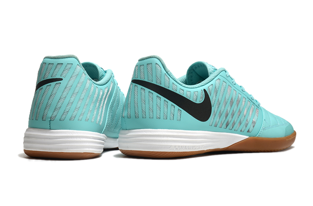 Tenis de Fútbol Nike Lunar Gato II - Celeste con Swoosh Negro y Suela de Hule (Césped Interior / Futsal)