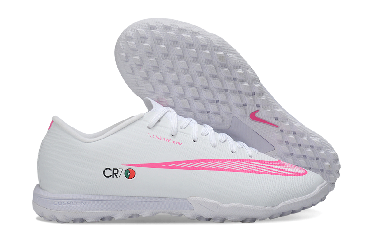 Tenis de Fútbol Nike Mercurial Vapor CR7 - Blanco y Rosa (Sintético / Turf)
