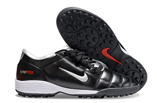 Tenis de Fútbol Nike Total 90 TF - Negro / Plata (Césped Sintético / Turf)