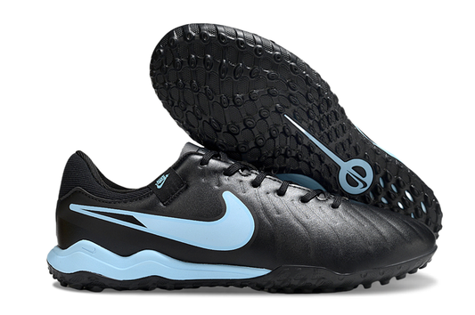 Tenis de Fútbol Nike Tiempo Legend 9 Pro TF - Negro y Azul Claro (Sintético / Turf)